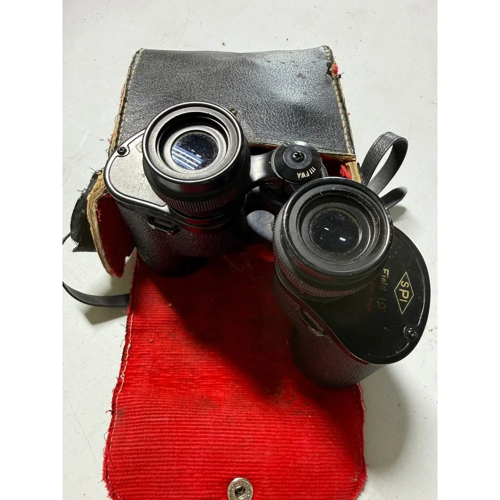 Vintage Optex 7x35 SPI Special Wide Angle Binoculars Japan with Leather Case